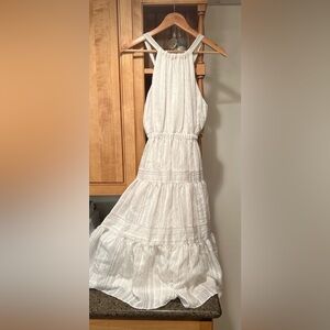Milk white halter top dress